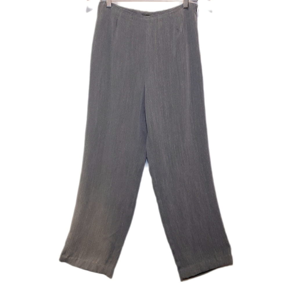Della Spiga Italy Flowy Striated Dress Pants Classic Straight Leg Grey Womens 8